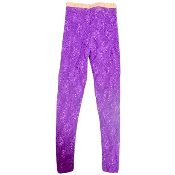 GUCCI Violet Purple Lace Footless Leggings S - Picture 1 of 6
